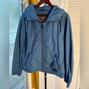 Coach Blue Hooded Raincoat